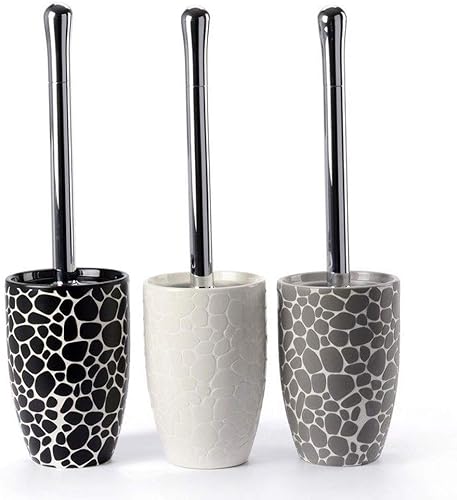 Miniatura 2 de Escobilla de inodoro moderna creativa para el hogar en relieve adoquines de cerámica redonda escobillas, cepillo de inodoro con soporte