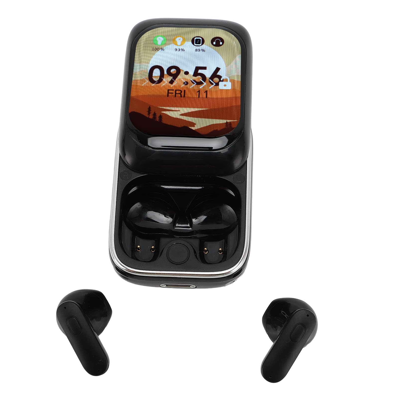 Bezprzewodowe Słuchawki Douszne, Ekran Dotykowy HD, Słuchawki Bluetooth, Wbudowany Odtwarzacz MP3 z Etui ładującym, Słuchawki Douszne z redukcją Szumów, do Uprawiania Sportu