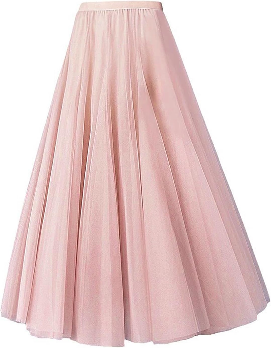 Women's Tulle Skirts A-Line Layered Mesh Midi Skirt High-Waisted Flowy Layered Tutu Skirts Bridesmaid Wedding Skirt