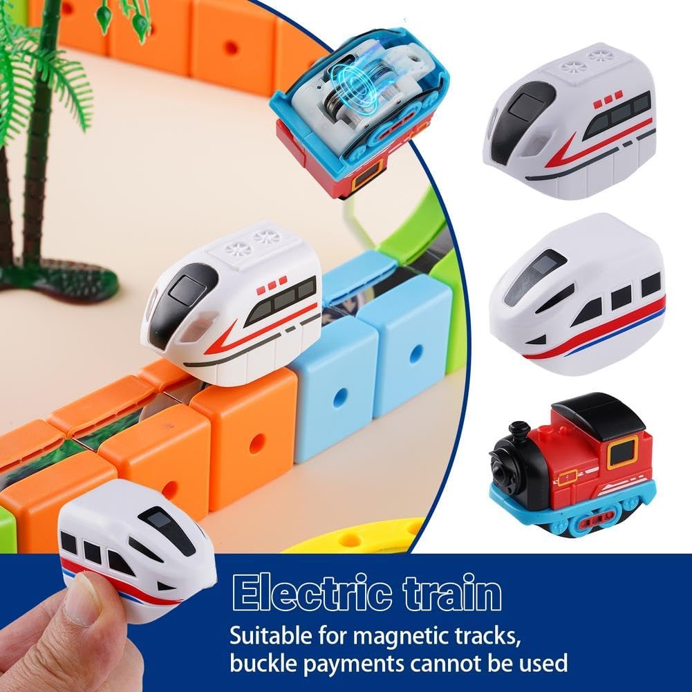 1Pack Replacement Electric Train Cars for Magnetic Rail,USB Rechargeable Magnetic 3D Infinity Track Train Head for Magnetic-Track,Cannot Operate Alone,Tracks, Cable Not Included