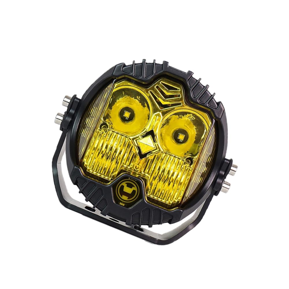 MASO 1 x lampa robocza LED z okuciami śrubowymi, wodoodporność IP 67, pyłoszczelna, odporna na wstrząsy światła LED o wysokiej jasności, pasuje do wszystkich pojazdów terenowych i ciężarówek, żółta