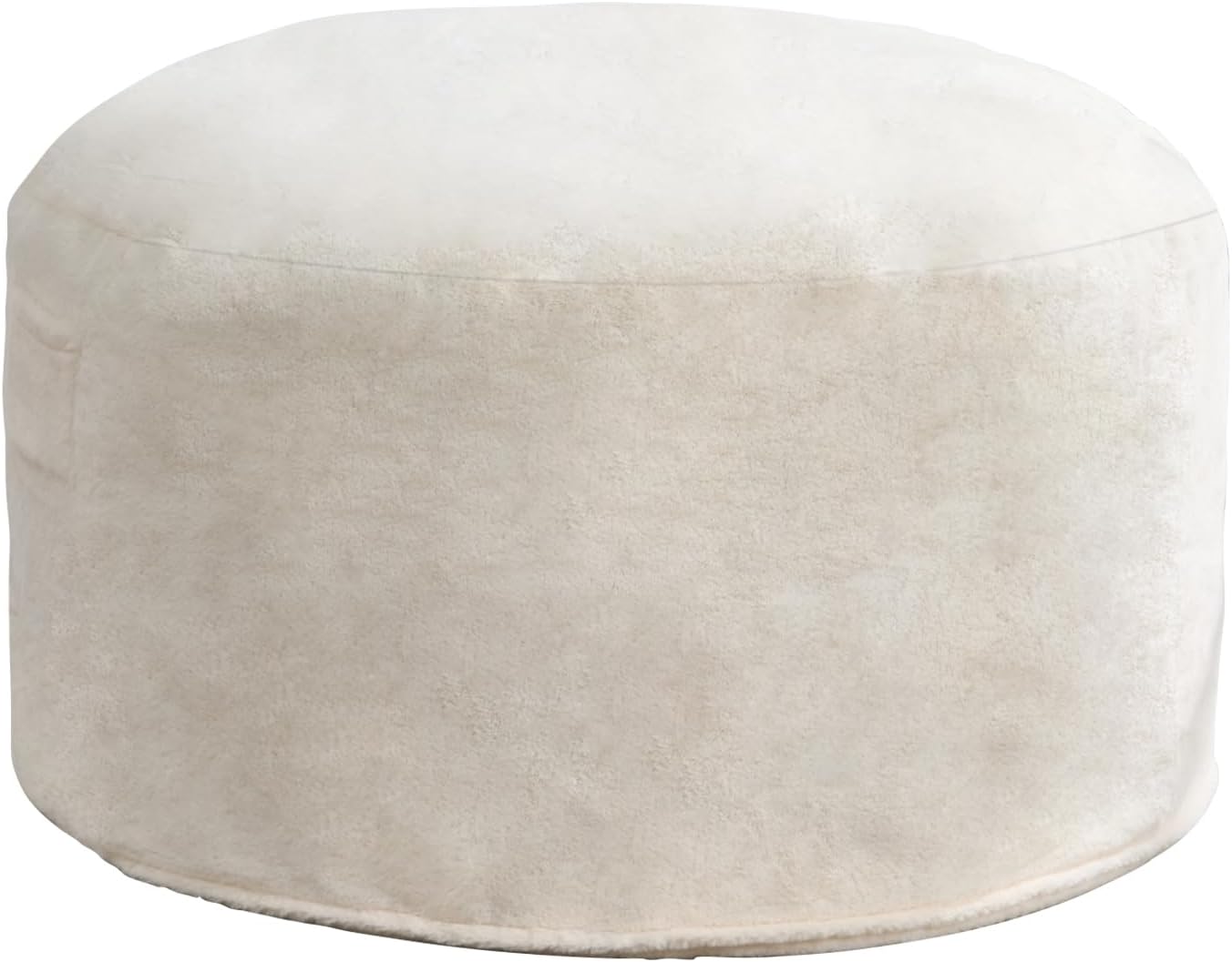 Hobestluk 5ft Bean Bag Chairs for Adults Large Beanbag Chair with Plush Faux Fur Cover Big Bean Bag Chair for Living Room Bedroom Dorm Office - White (50” x 50” x 24") - Image 9