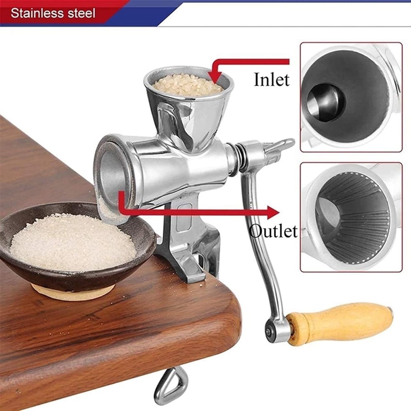 Molinillo Café Oficina Molinillo de grano manual Molino manivela Herramienta molienda cocina casera acero inoxidable para café Vintage Moledor de Cafe