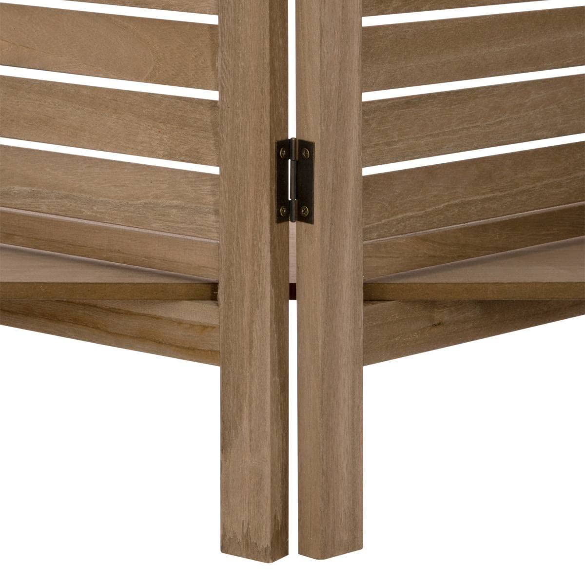 Paravent Original avec 3 Étagères Bois Naturel H 170 cm - Atmosphera