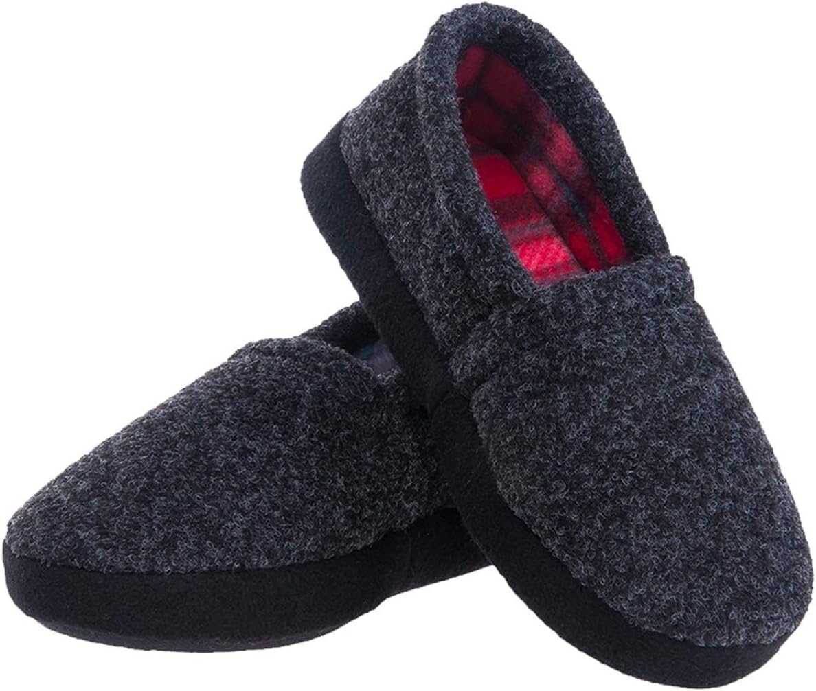 festooning Kids Boys Comfy Warm Indoor House Slippers Fleece Memory Foam Shoes