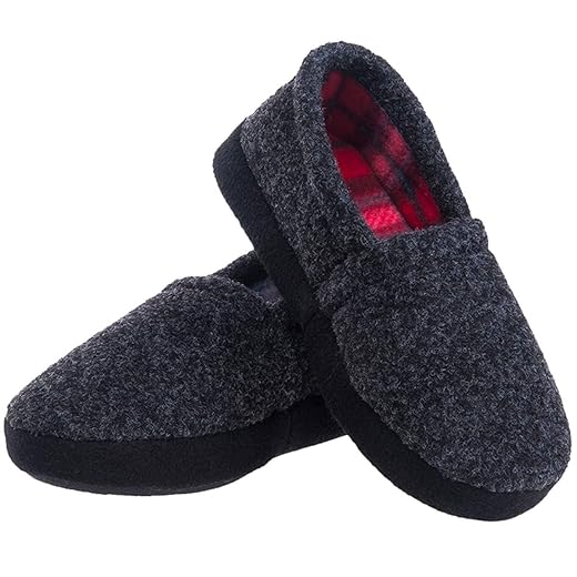 festooning Kids Boys Comfy Warm Indoor House Slippers Fleece Memory Foam Shoes