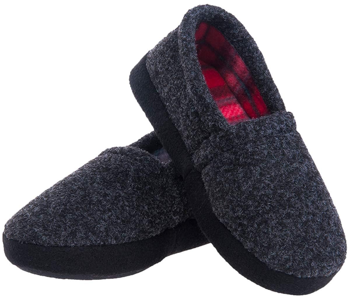 festooning Kids Boys Comfy Warm Indoor House Slippers Fleece Memory Foam Shoes