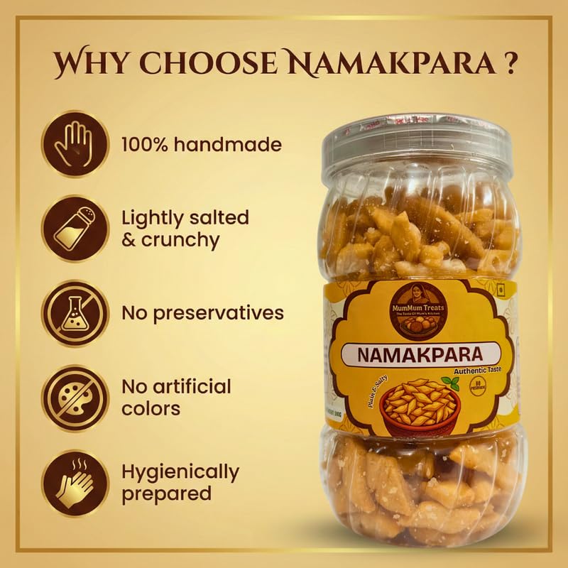 Image of MumMum Treats Namakpara 300g | Classic Crispy Snack | Homemade Style Crunchy Namkeen for Anytime Munching