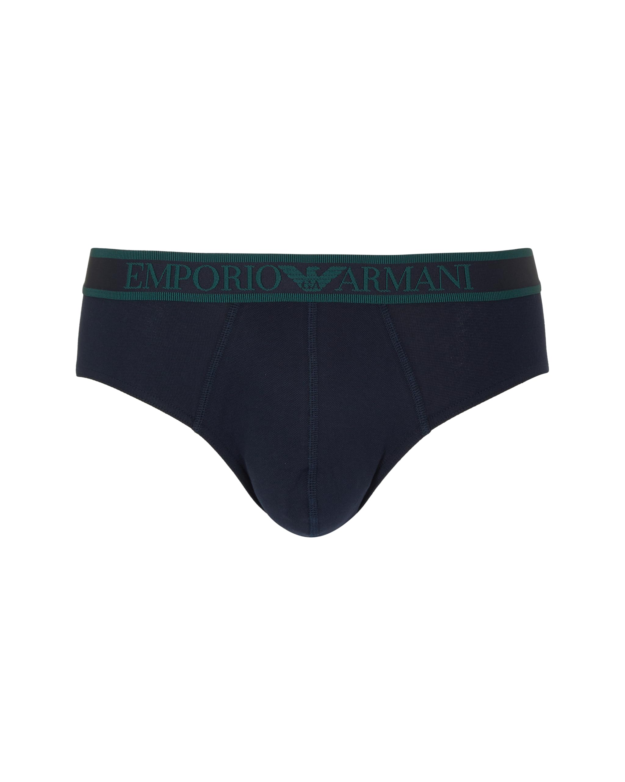 Emporio Armani Man's Stretch Piquet Brief Blue L