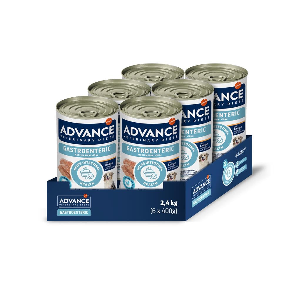 Advance Veterinary Diets Gastroenteric Medium/Maxi | Wet Canned food for Medium and Large breed Puppies & Adult Dogs | Gastrointestinal disorders, Pancreatic insufficiency | Case 6 x 400g