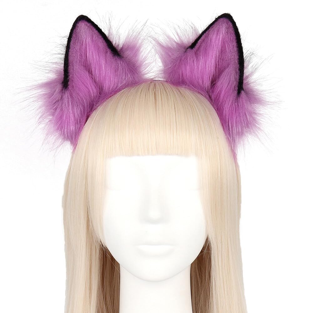 Doeheah Serre-Tête Oreilles De Chat Ou Renard En Peluche Mignonne Pour Cosplay Et Coiffure - Accessoire Cheveux Pour Femmes Et Filles