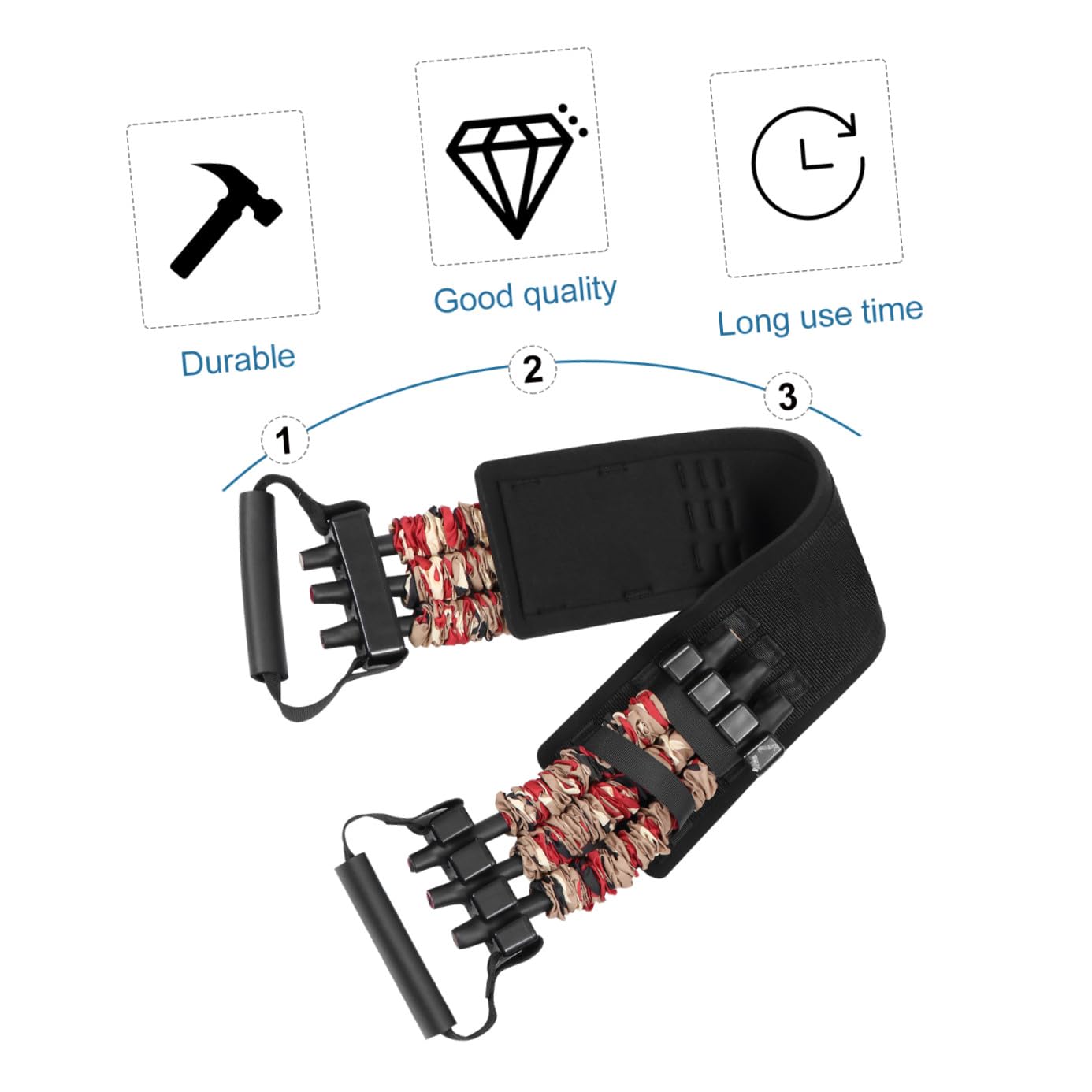 KOMBIUDA Bankdrück Widerstandsband Elastisch Gepolstert mit Ergonomischen Griffen Brustmuskeltrainer Zugband für Krafttraining Zuhause und Büro