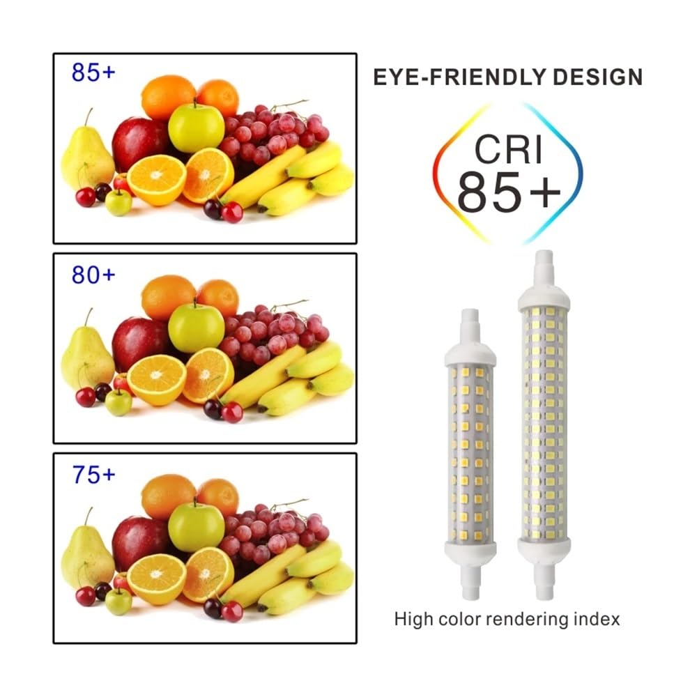 RZL Lighting, Paquete de 6 bombillas LED 78 mm/118 mm/135 mm R7S AC220V SMD2835 lámpara LED luz de maíz(Cold White,12W 135mm)