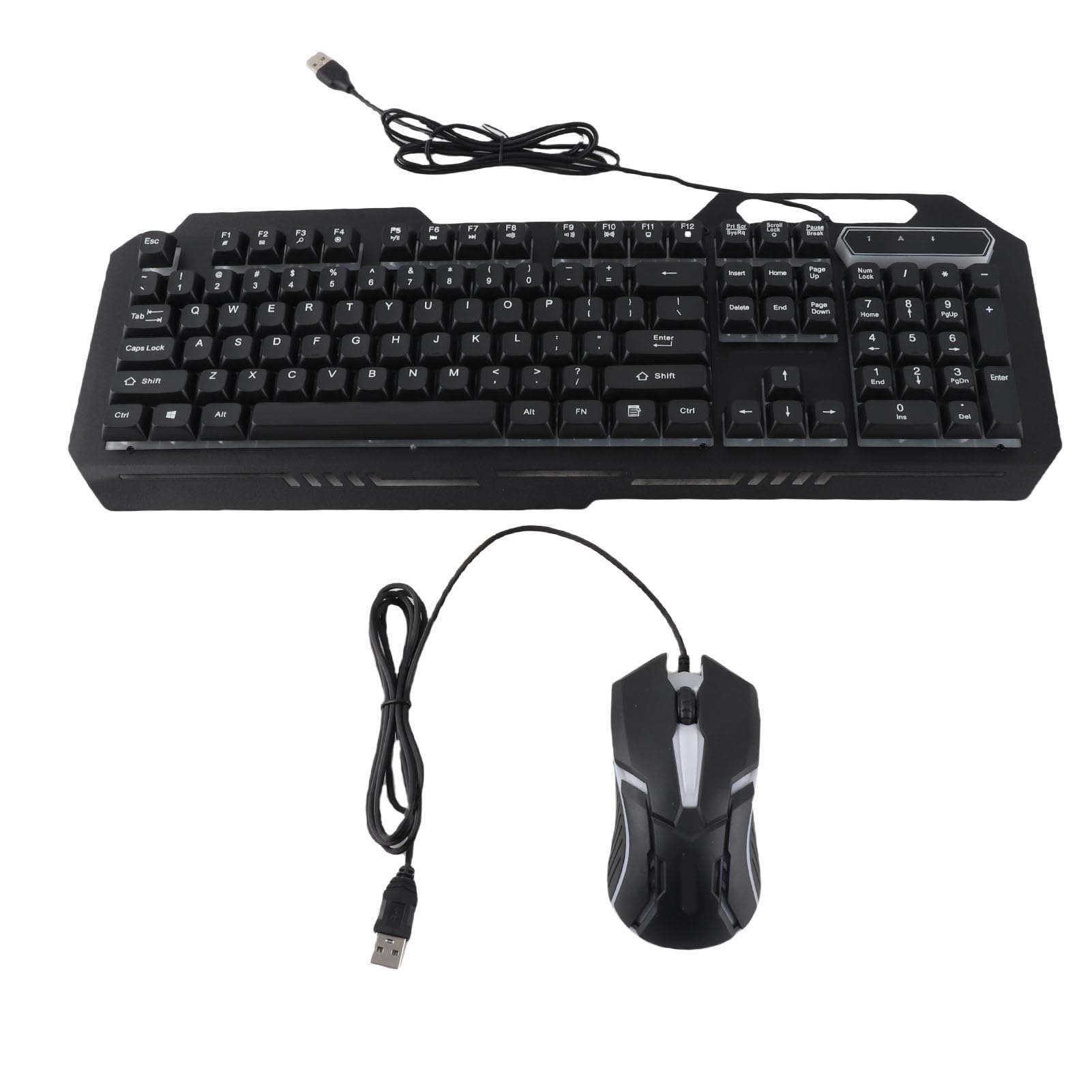 Acouto Przewodowa Klawiatura Combo 1200 DPI RGB Light Ergonomiczne 104 Klawisze Klawiatura do Gier ze Stopu Aluminium i Zestaw do Komputerów Stacjonarnych Laptop PC to Aluminiowa Przewodowa i