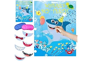 Shark Party Pin the Fin on Shark Game for Toddlers 2 Years Old
