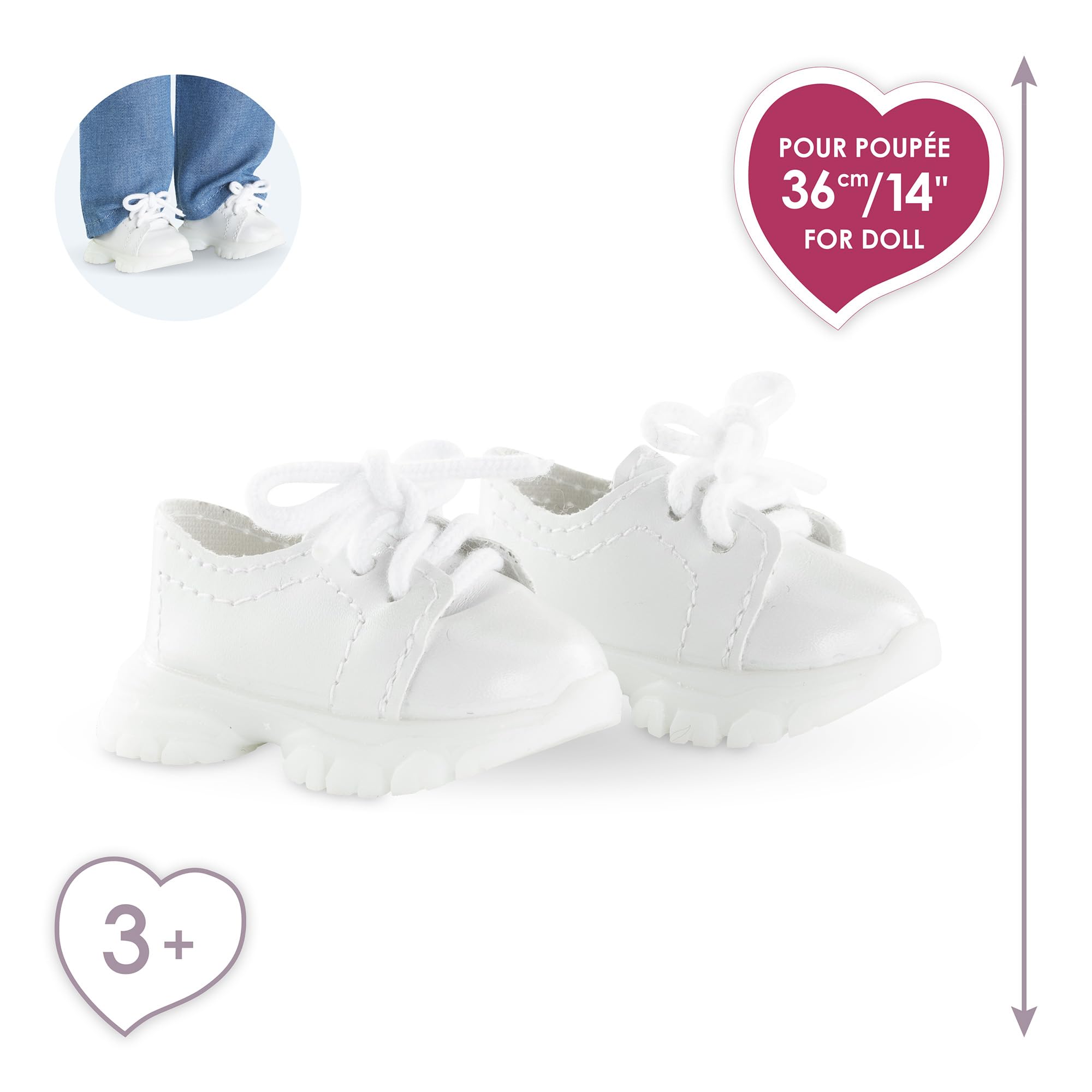Ma Corolle - Sneakersy sportowe, białe, buty, dla lalki Ma Corolle, 36cm, od 3 lat, 9000212980