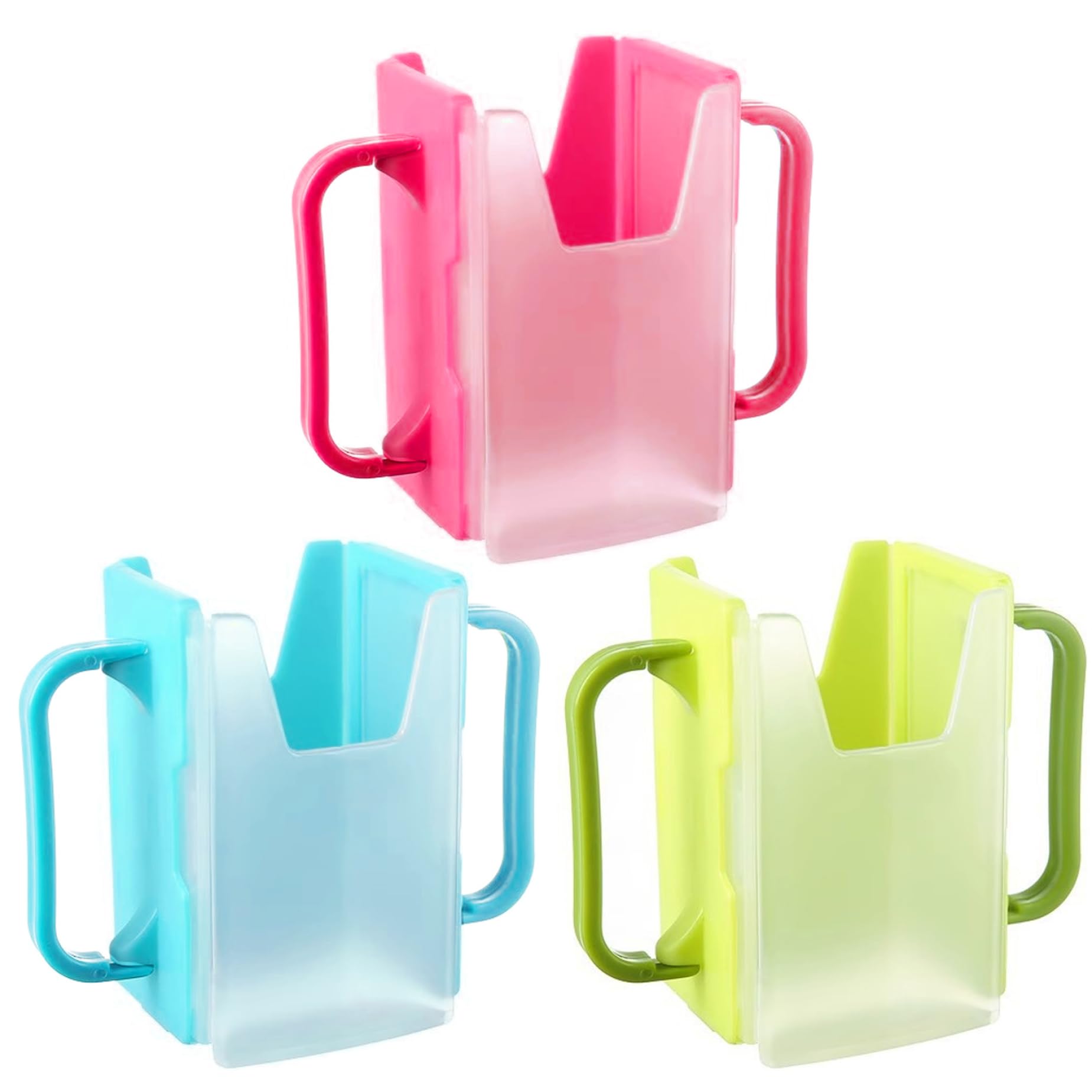 Toddler Pouch Holder, Pouch Holder No Squeeze, Telescopic No Squeeze, Juice Box with Dual Handle, Foldable Portable Milk Boxes for Kids Home School Car Traveling