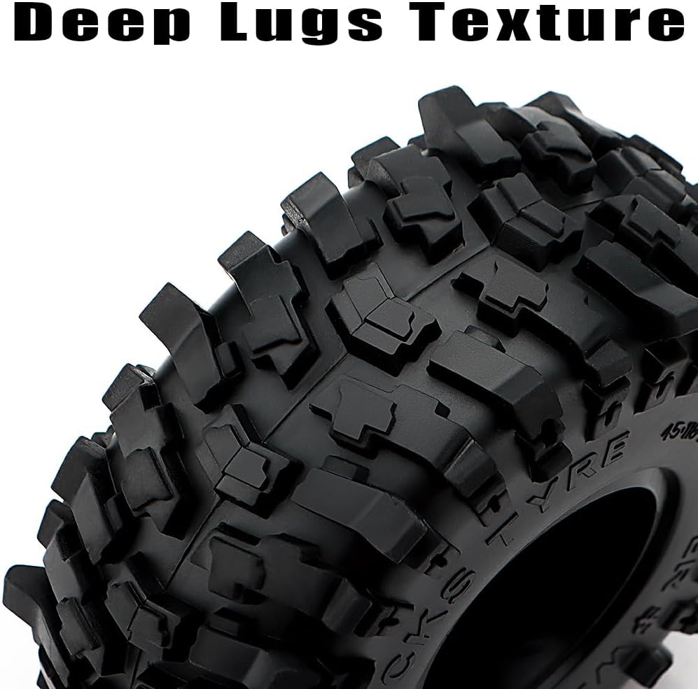 GLOBACT 1.9 Crawler Tires 1/10 RC Tires Rubber Tires 118 * 45mm for 1/10 TRX4 TRX6 Axial SCX10 I II III Redcat GEN7 8 RC4WD (4Pcs)