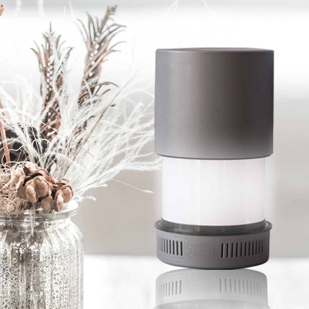 KosherLamp® Brand Shabbos Lamp with Adjustable Shade – Compact LED Bedside Lamp for Dorms & Bedrooms | Modern Jewish Home & Dorm Decor | Shabbat-Friendly Lighting for Calm Ambience - Grey