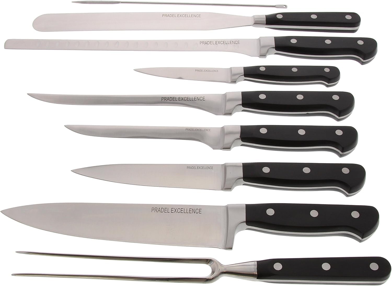 Pradel Excellence - 31123 - Mallette Couteaux de Cuisinier 23 Pièces - Lames Inox - Manches Polypropylène et ABS - Compatibles Lave-Vaisselle - Mallette Rangement - Style Unique - 50 x 28 cm