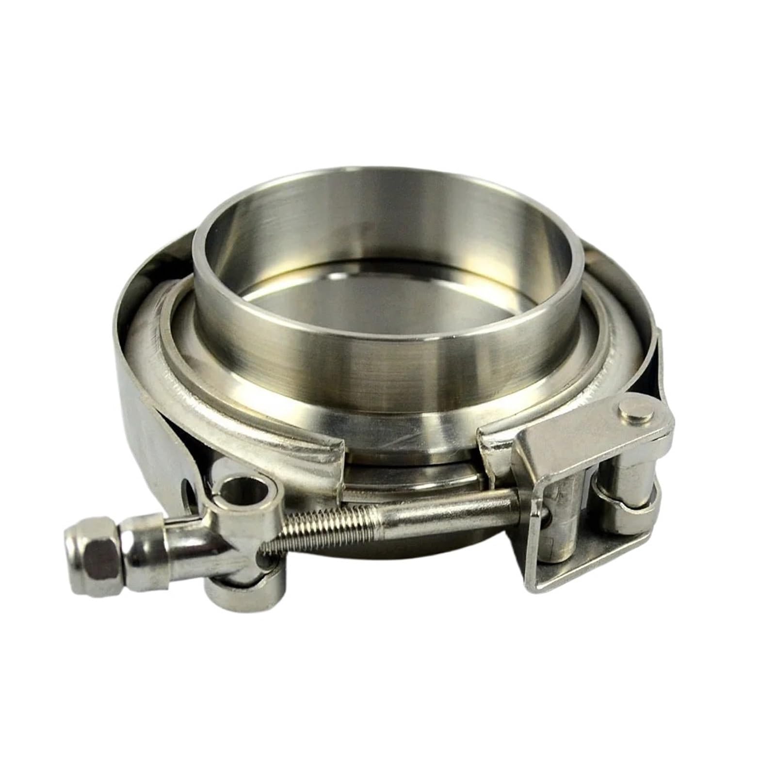 Khascbnf Men's One Color V Band Clamp Exhaust 1.5-5.0" Stainless Steel Quick Release V Band Clamp With Fe Flange Exhaust Pipe Kit(5.0Inch)