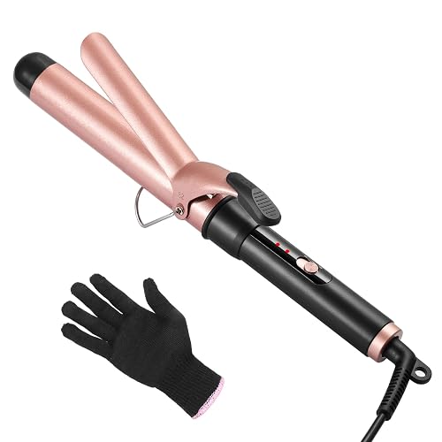 Curling Iron 1.25 inch, Haglater Hair Curler Quick Heating Curling Wand for Long Hair, Ceramic Barrel Curling Tongs with 2 Temperature