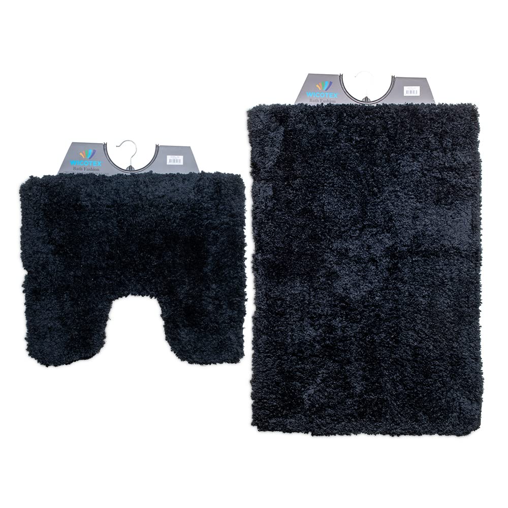 Wicotex Mikrofaser Badematte | grau gestreift | 60 x 90 cm | rutschfest | super weich | universal | saugstark | maschinenwaschbar | Badteppich | Duschvorleger | Badvorleger