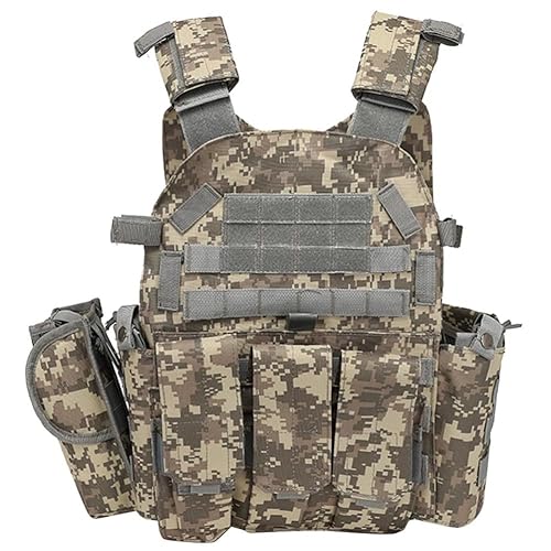 Peminkoo Tactical Vest Body Armor Hunting Plate Carrier Airsoft Accessories Military Combat Army Wargam molle (ACU)