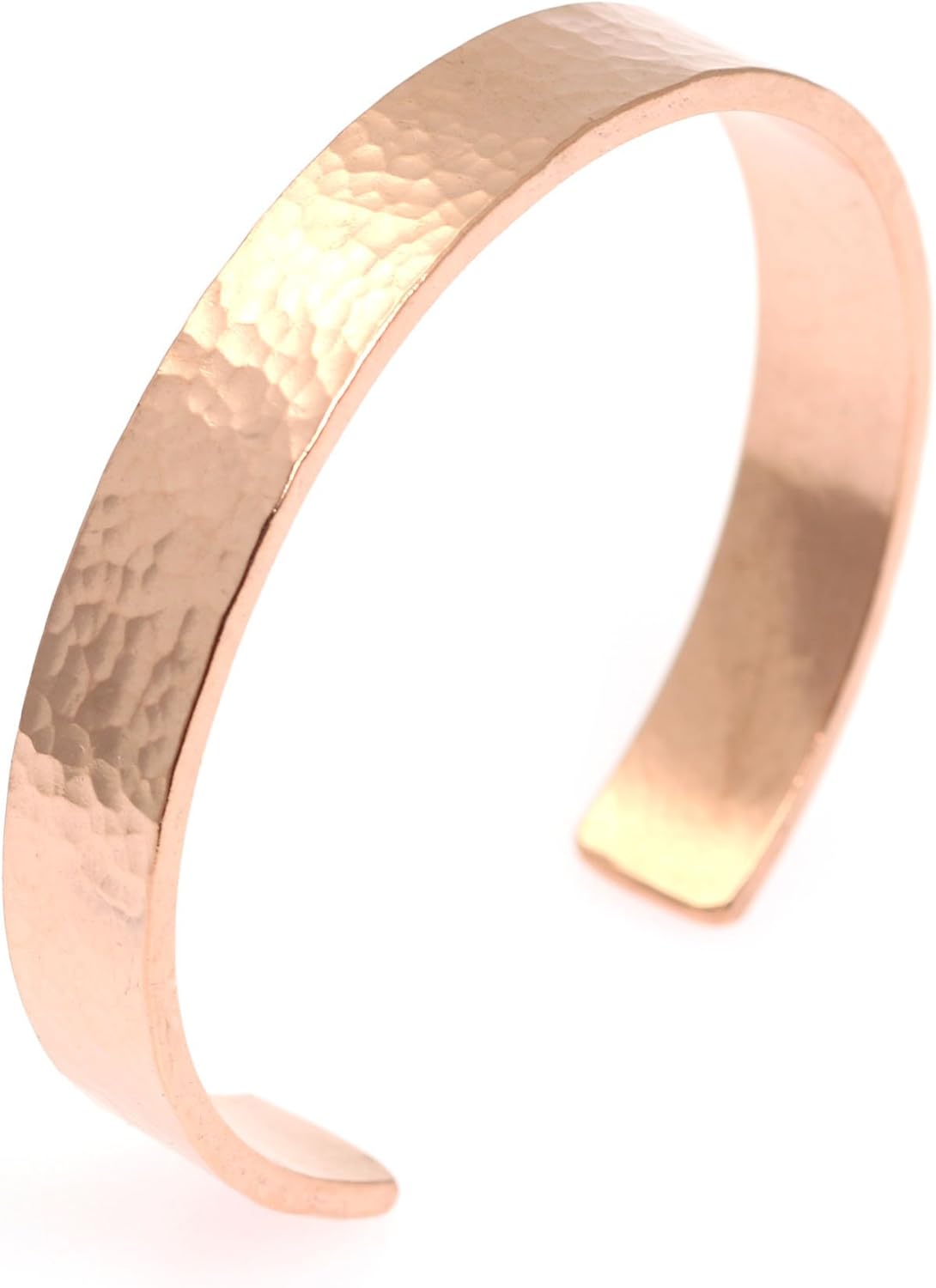 Miniatura 3 de Pulsera de cobre martillado de 0.394in de ancho por John Brana hecha a mano de joyería 100% sin recubrimiento de cobre sólido