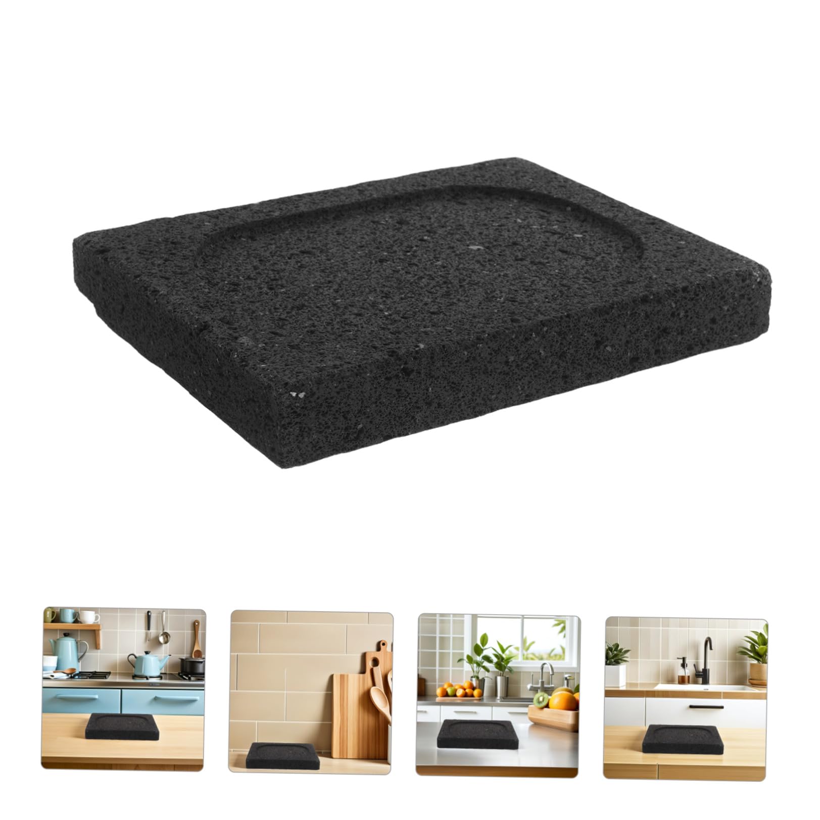 Outanaya Pierre Volcanique pour Griller Barbecue Personne, Pierre de Lave Noire, Facile à Nettoyer, Fiable pour Cuisson Intérieure et Extérieure