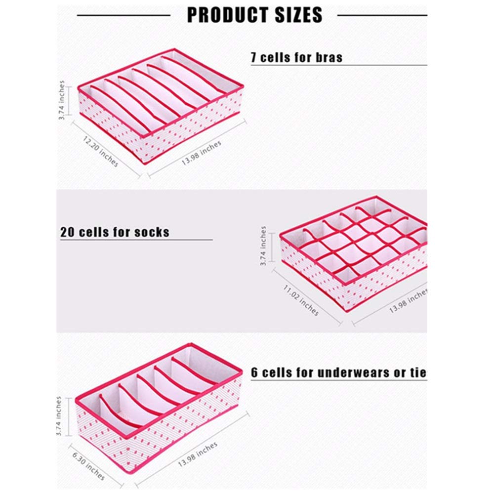 3 stücke Faltbare Kleidung Lagerung Boxen BH Unterwäsche Closet Organizer Schublade Teiler (Schwarz)