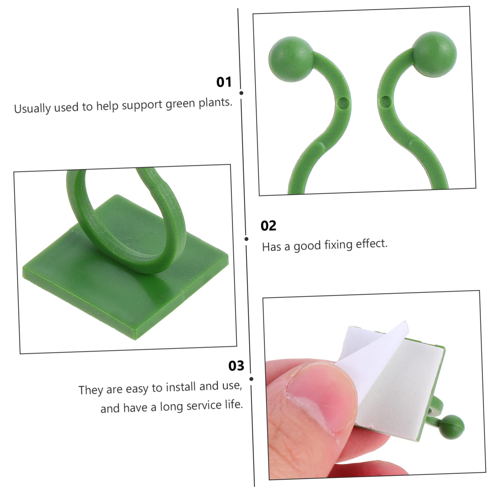 INOOMP 300pezzi Supporti per Piante Verde Clip Fissaggio per Viti da Giardino Strumento per Parete Facile Installazione e Risparmio Spazio