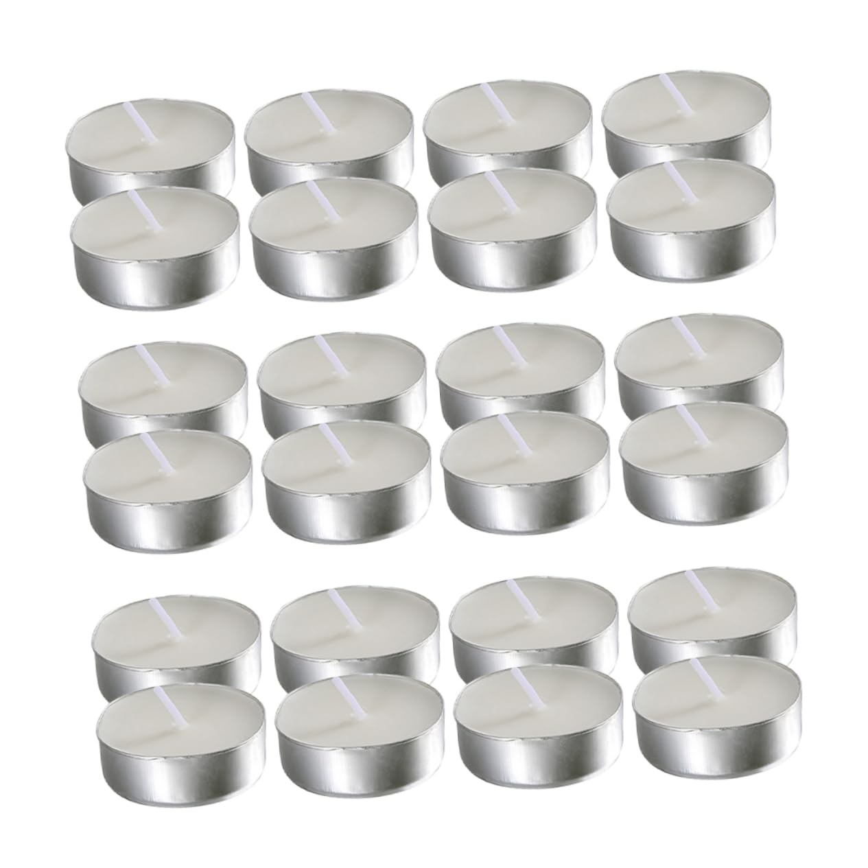 Candele Tea Light Rotonde Bianche 100 Pezzi in Paraffina