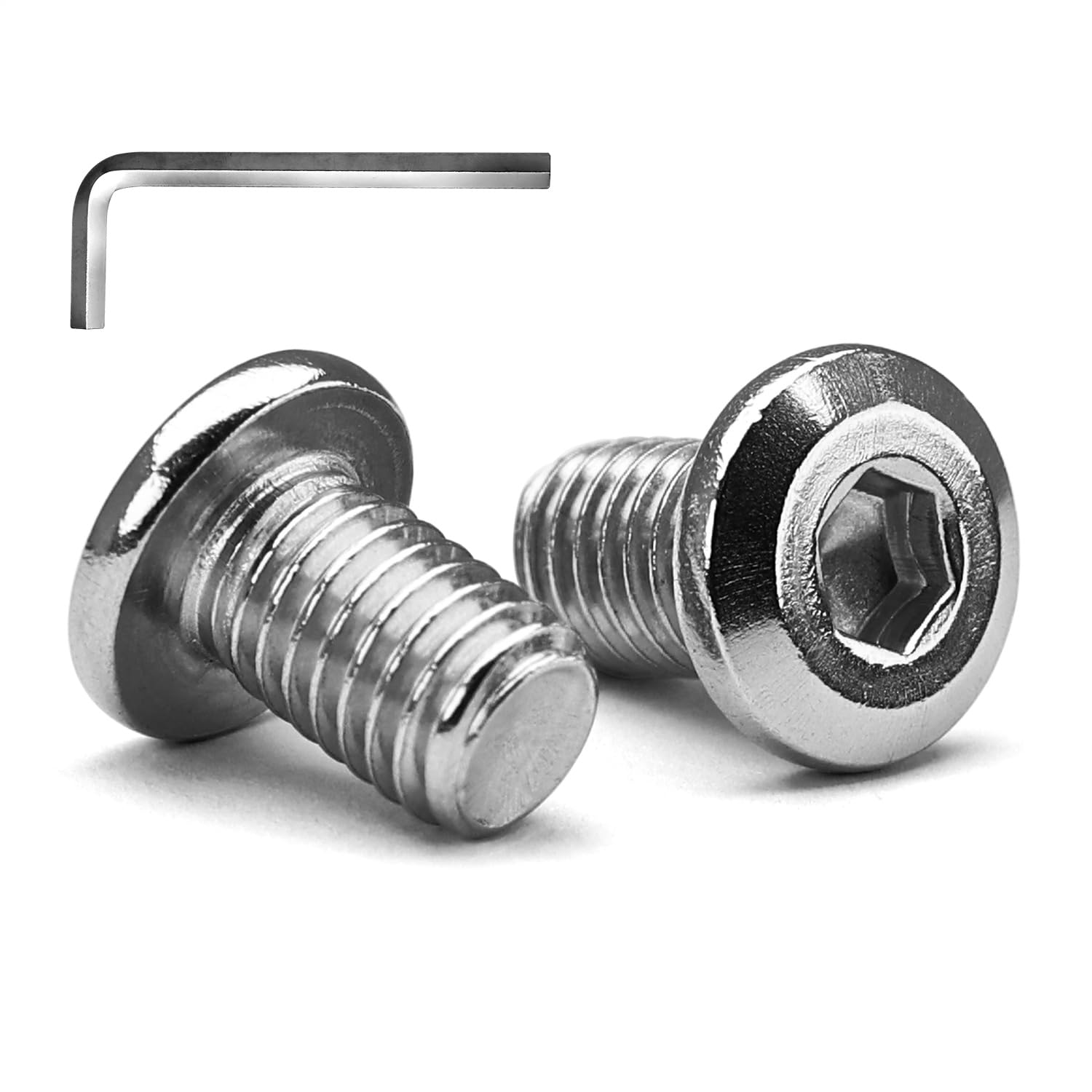 M4 x 12mm 20 PCS Flat Head Hex Socket Cap Screws Bolt, Furniture Bolts, 304 Stainless Steel 18-8, Full Thread (with Hex Spanner)