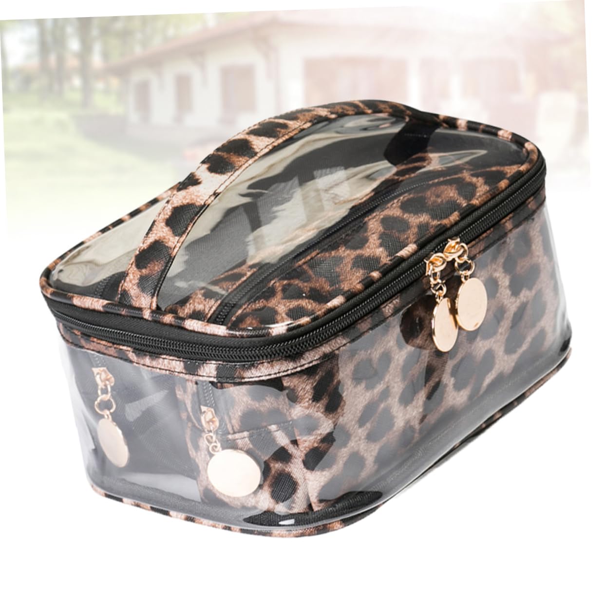 Didiseaon 6piezas Dark Leopard Makeup Bag PVC Transparent Multifunctional Storage Pouches Gran Capacidad para Cosméticos y