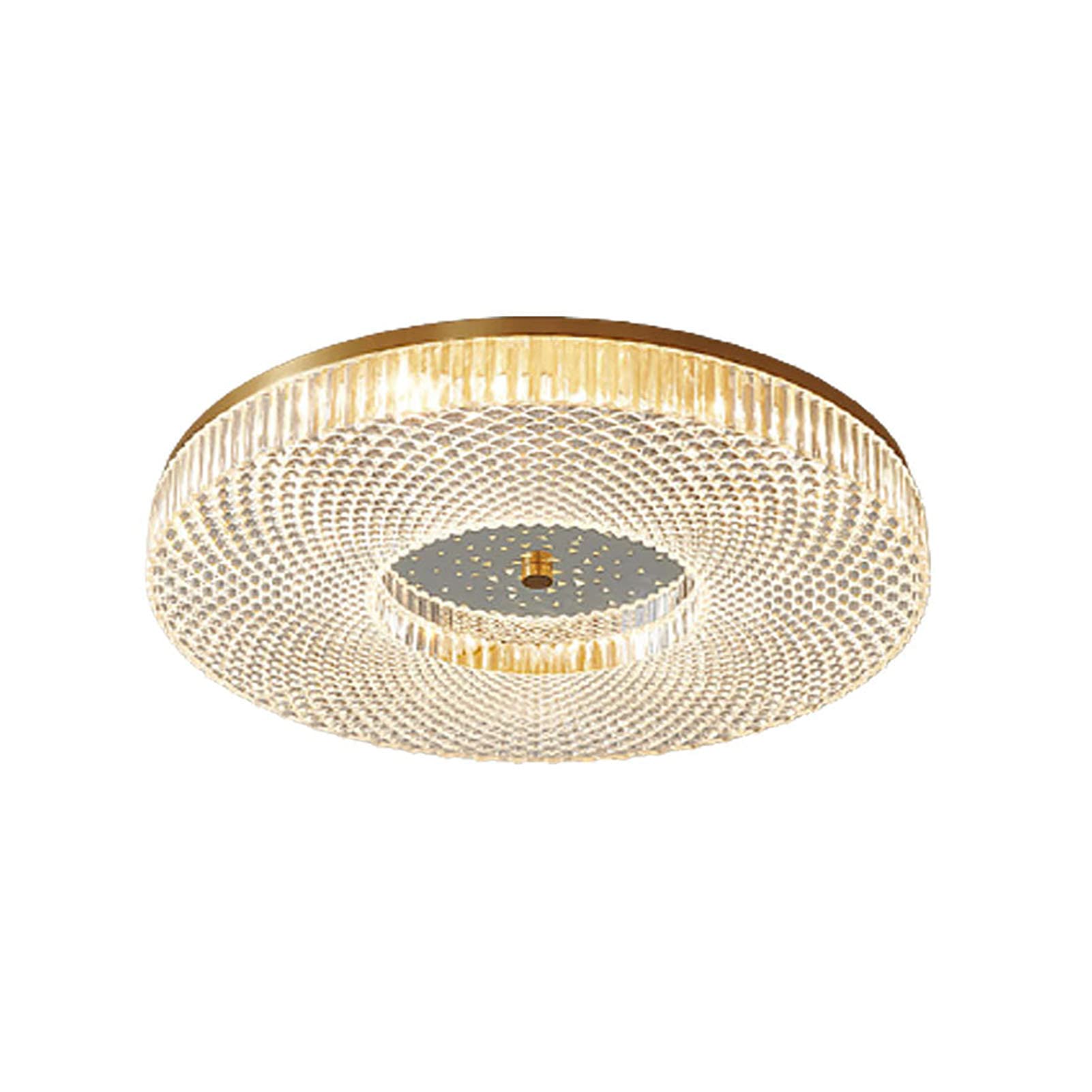 RRJJ LED Flush Mount Light Fixture Crystal Chandelier Dimmable Minimalist Ceiling Light Fixtures Close to Fixtures for Kitchen Island Garage Bedroom Hallway-Tri-Tone Light 50x7cm