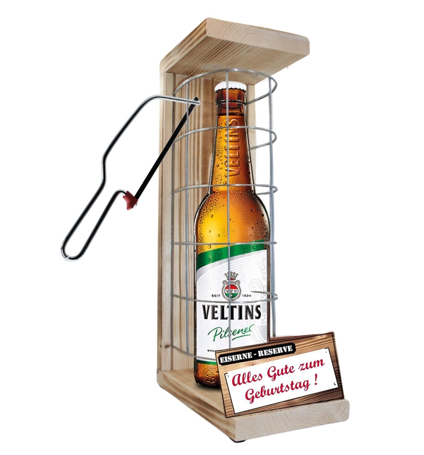 Veltins Pilsener Geschenk Geburtstag - Eiserne Reserve GitterVeltins Pilsener Bier Biergeschenk Geburtstag Geschenke Alles Gute zum Geburtstag Bier (1 x 0.5 l)