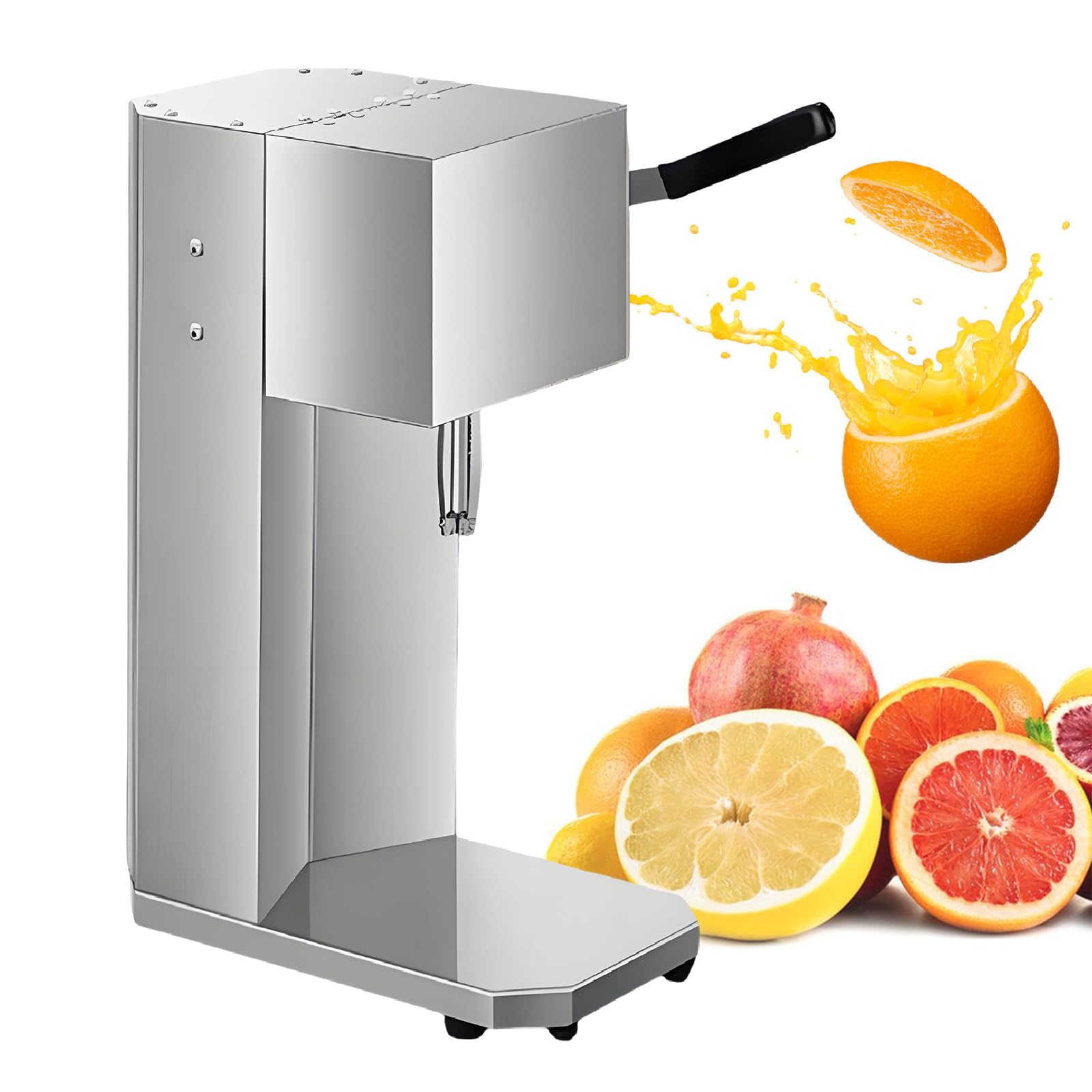 Exprimidor de Naranja Comercial Automático 200W, Exprimidor de Naranja Acero Inoxidable 18000 RPM, con 3 Cabezales de Cuchillas, Exprimidor de Cítricos Eléctrico Carcasa Acero Inoxidable