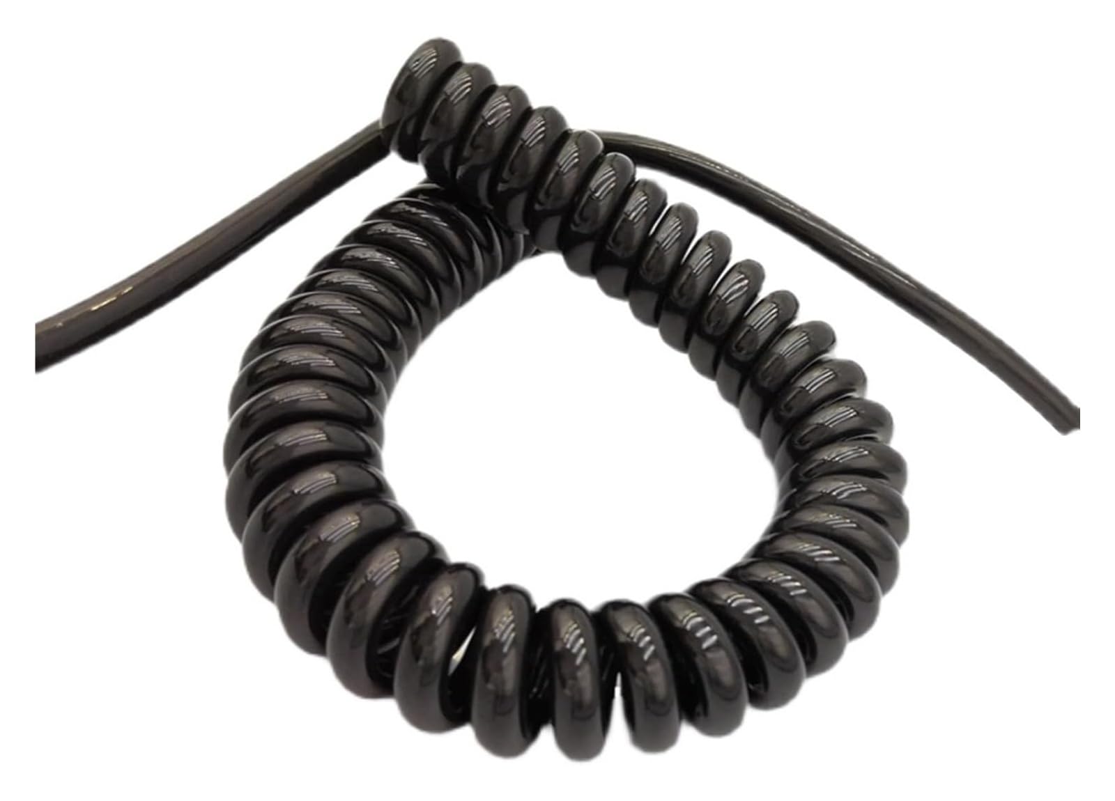 Cavo telefonico Cavo di alimentazione flessibile a spirale, cavo a spirale telescopico a 2 conduttori 22AWG nero Cavo di alimentazione a molla estensibile a 4 conduttori 20AWG(2 Core 22awg 5 Meters)