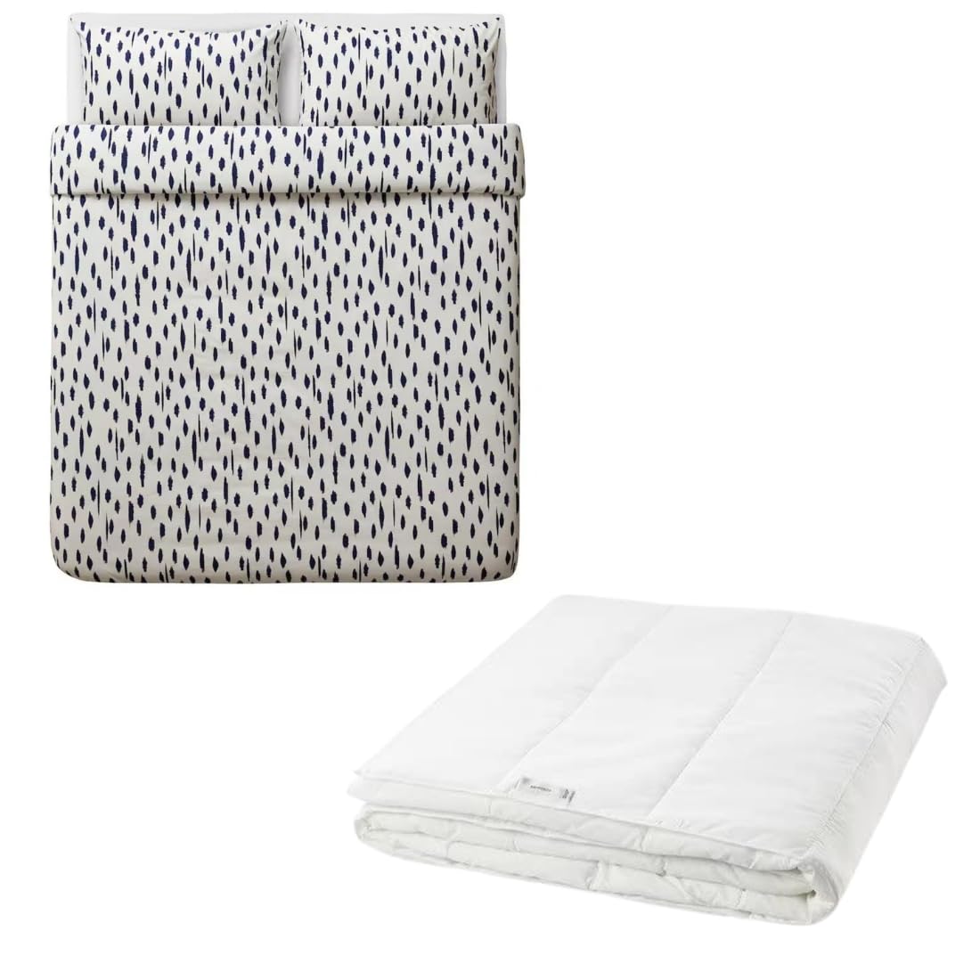 Ikea SÄFFEROT and ÄNGLATÅRAR All-Season Bedding Bundle, White/Blue Duvet with Cover Set, 240x220 cm Queen Size, Scandinavian Design, Light Warm-image-49