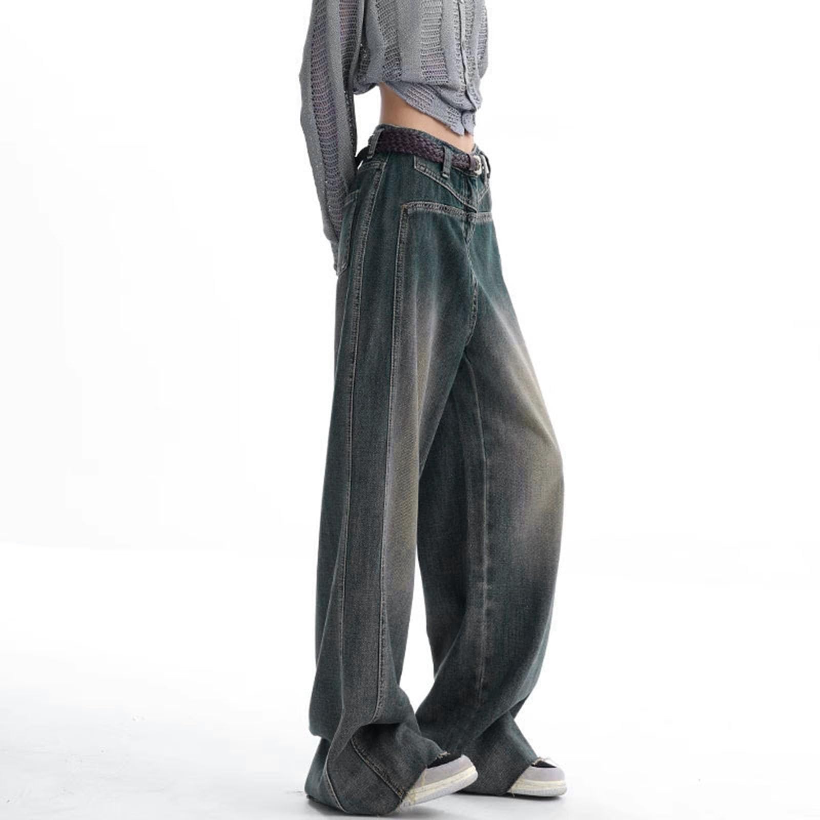 Retro Jeanshose Jeans Damen Straight Leg Slim Jeans Damen Jeans Damen Wide Leg Shape Jeans Damen Loose Fit Straight Hosen Bleistifthose High Waist Hose Damen Hose Mit Taschen Ankle Jeans Damen