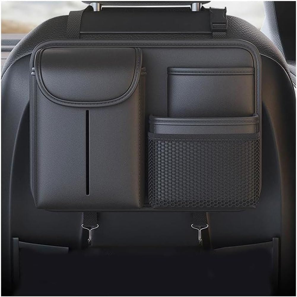 Organizador de Asiento Trasero de Coche para Citroen Jumpy e-Mehari, Impermeable Protector de Asiento Bolsa de Almacenamiento Coche Universal,A/Black