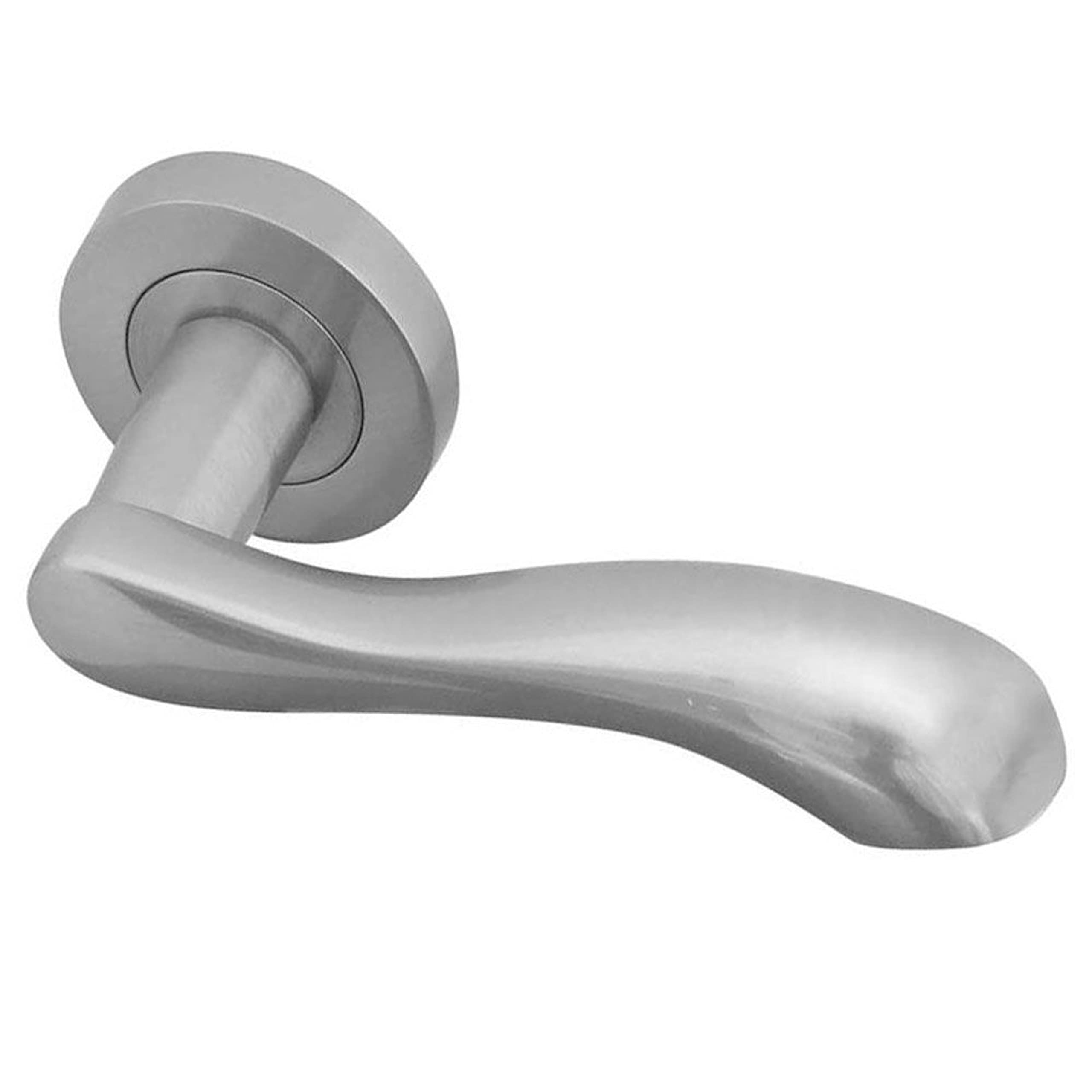 Frelan Hardware Frelan Gamma Lever Door Handle on 50x10mm Round Rose JV509SC