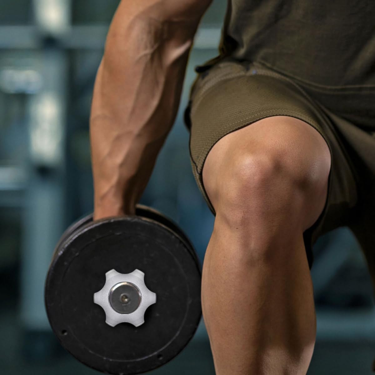 SHINEOFI 4 Stück rutschfeste Sicherheitsmuttern aus Gusseisen 25mm Sechskant Hantelmuttern mit Doppelsicherung für Langhantel und Kurzhantelstangen Fitnesszubehör