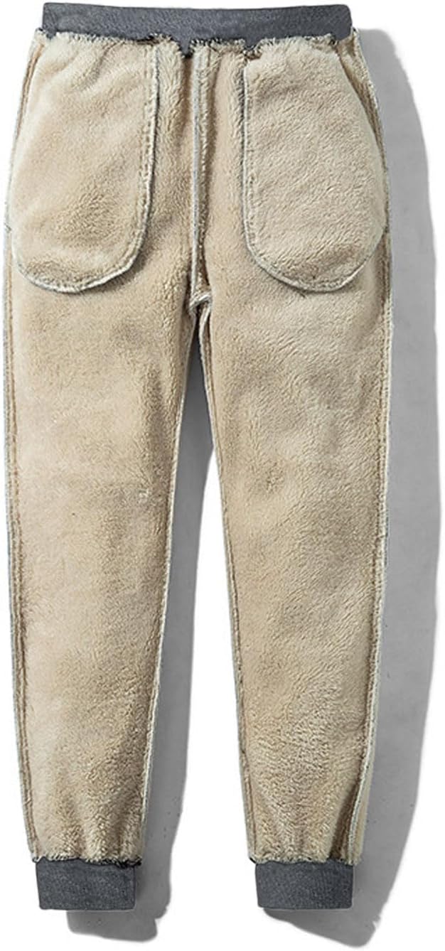 ZGZZ7 Men's Winter Warm Fleece Pants Sherpa Lined Sweatpants Active Thermal Running Joggers Pants - Image 3