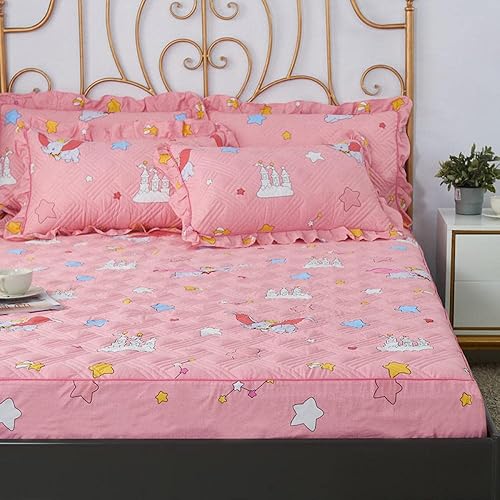 Miniatura 5 de CFYCYHDZHT Sábana bajera ajustable de bolsillo profundo para niños y niñas, para dormitorio grueso acolchado impreso, habitación para adultos, cama