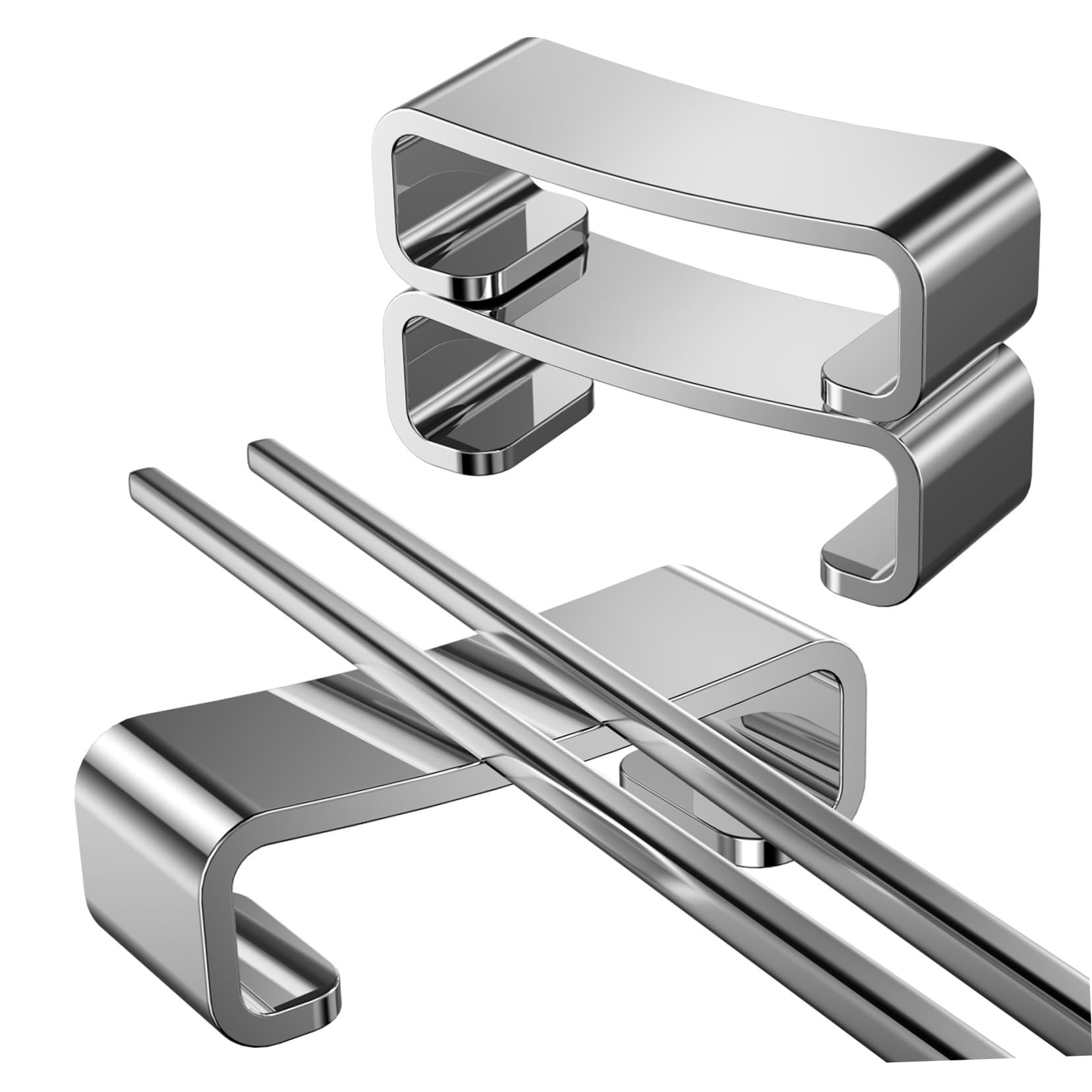 CIYODO 3 Pcs Cutlery Rack Chopsticks Rest Non- Slip Spoon Rest Chopstick Rest Heavy Duty Brackets Tableware Rest Holder Utensil Rest Spoon Rest Holder Utensil Stand Stainless Steel Silver