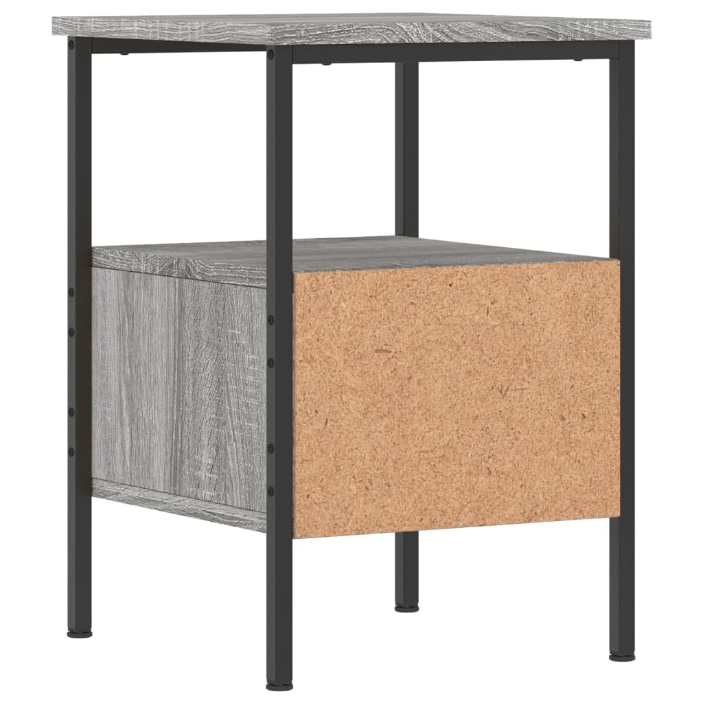 Schlichter Nachttisch mit Holzwerkstoff-Platte und Eisenrahmen, Stauraum für Wohnzimmer und Schlafzimmer, verstellbare Beine für Stabilität