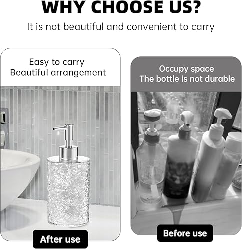 Miniatura 4 de Dispensador de jabón, botella de jabón de manos antioxidante para baño y encimera de cocina, recargable de 13.5 onzas, dispensador de jabón de