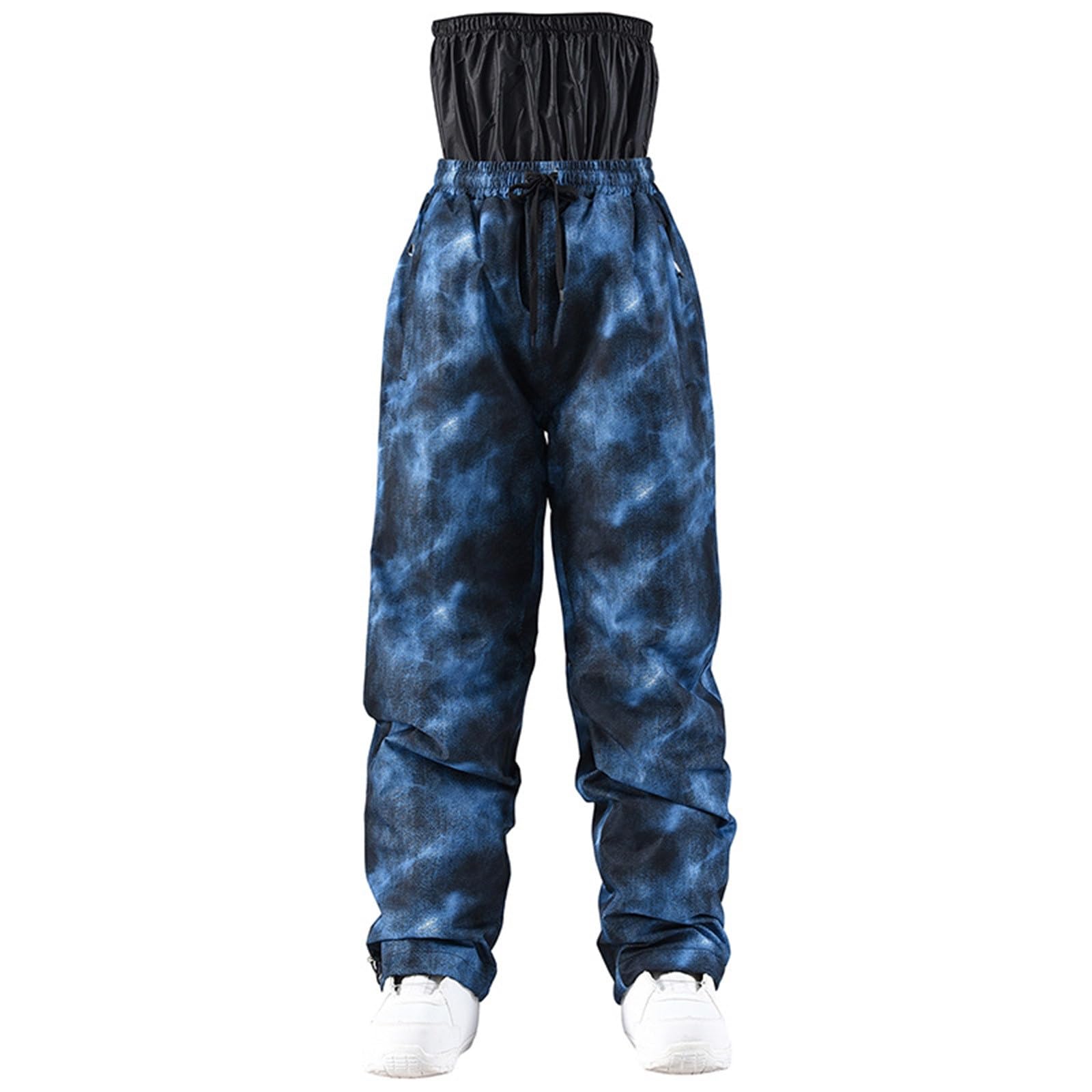 Sunnyuk Pantaloni Snowboard Uomo Pantaloni Taglie Forti Snowboard Tuta Sci Montagna Pantalone Curvy Invernale Salopette da Neve Termici Elasticizzati Impermeabile